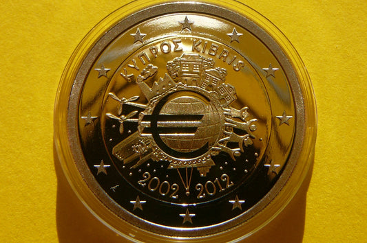 2 EURO CYPR 2012 - 10 LAT EURO RZADKA PROOF +CER