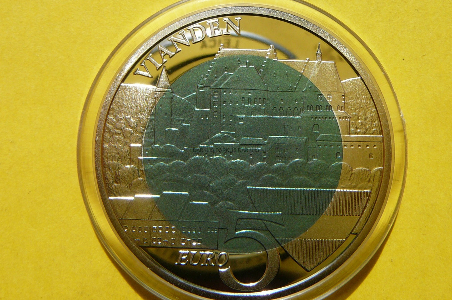 5 EURO LUKSEMBURG 2009 ZAMEK VIANDEN RZADKA Ag+CE