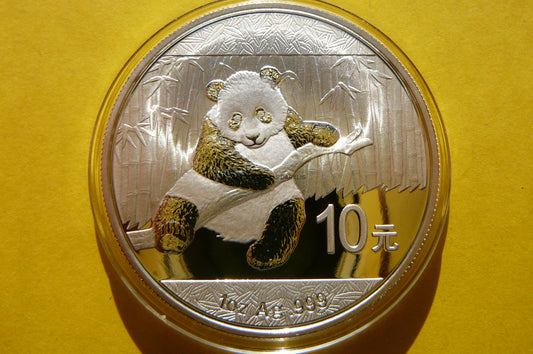 10 YUAN CHINY 2014 PANDA WIELKA SREBRO 999 UNCJA
