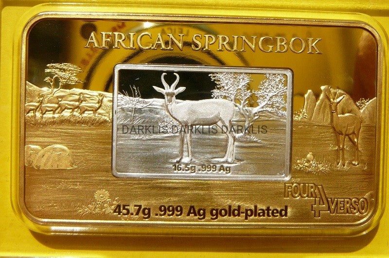 5$ NIUE 2017 SPINGBOK SKOCZNIK ANTYLOPA Ag/Au 2Oz