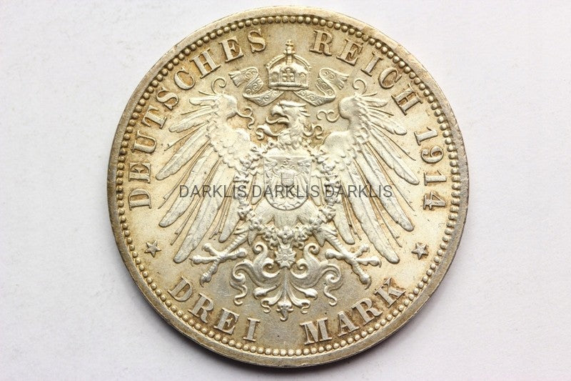 3 MARKI KAISERREICH ANHALT 1914 PARA ORYGIN STAN 2