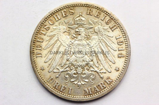 3 MARKI KAISERREICH ANHALT 1914 PARA ORYGIN STAN 2