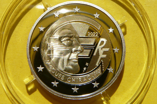 2 EURO FRANCJA 2022 - JACQUES CHIRAC RZADKA PROOF
