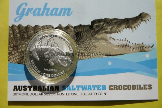 1$ AUSTRALIA 2014 KROKODYL GRAHAM Ag 999 Oz LIMIT