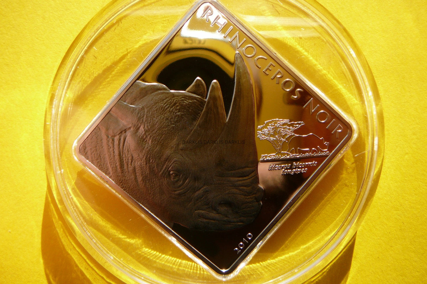 1500 FR KAMERUN 2010 NOSOROŻEC SREBRO 999 2Oz +CE