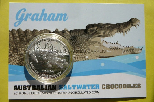 1$ AUSTRALIA 2014 KROKODYL GRAHAM Ag 999 Oz LIMIT