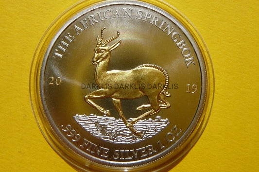 1000 FR GABON 2019 AFRICAN SPRINGBOK Ag/Au 999 Oz