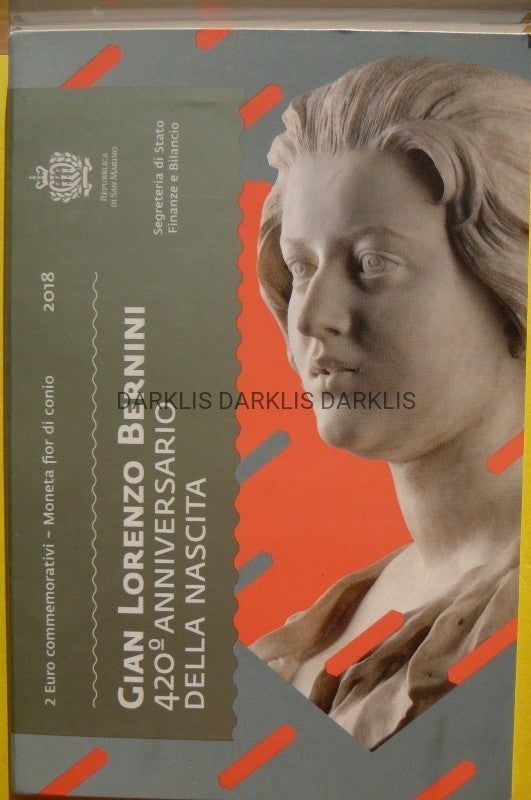 2 EURO SAN MARINO 2018 GIAN LORENZO BERNINI UNC